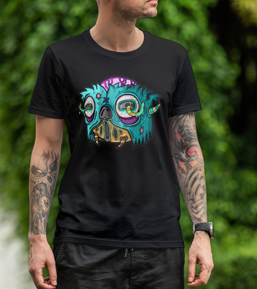 Monster Creepy Cartoon Creature With Tentacles And Brain T-Shirt