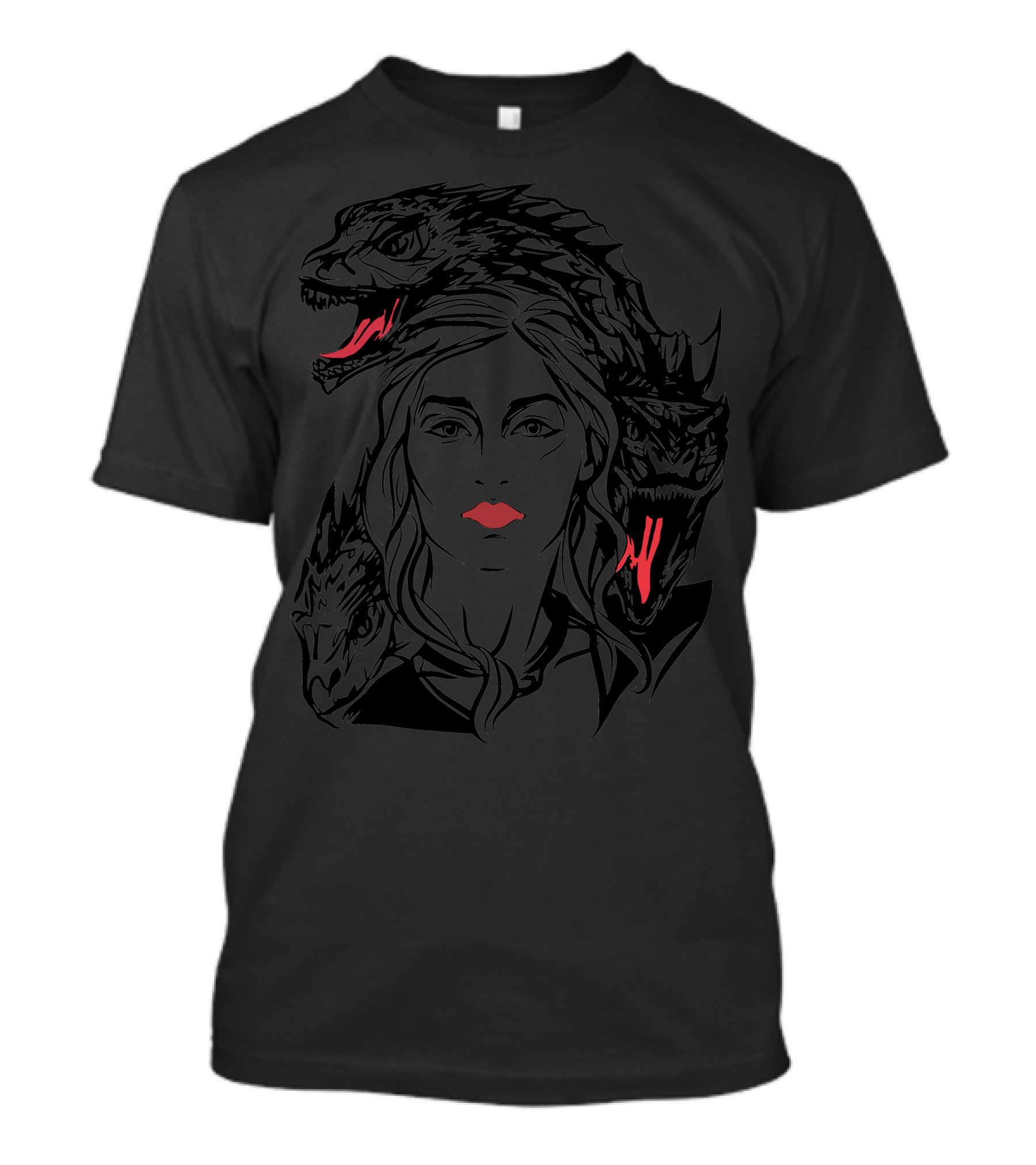 Mother Of Dragons Fantasy Queen Surrounded By Fierce Mythical Creatures T-Shirt
