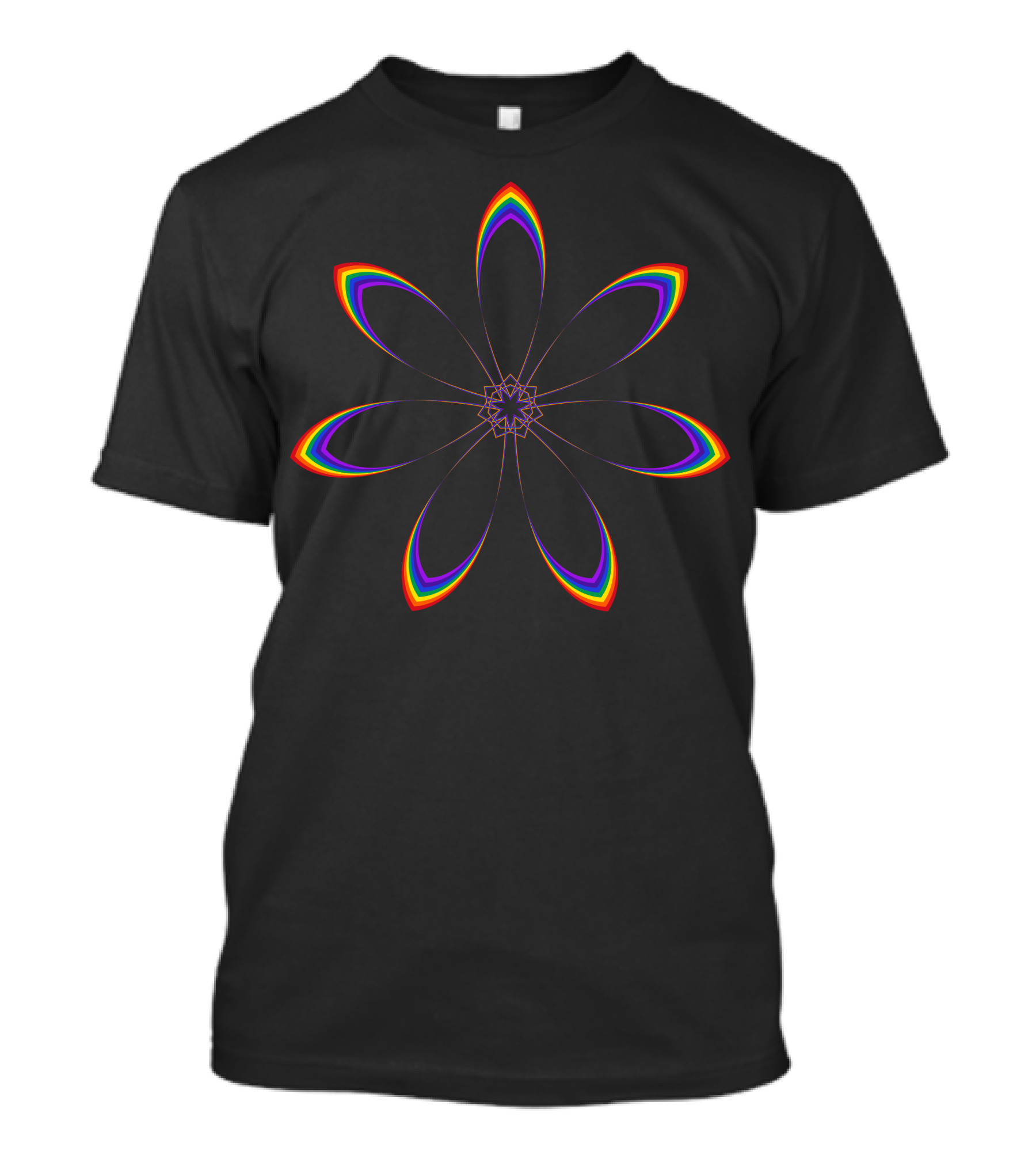 Rainbow Petal Kaleidoscope Flower T-Shirt