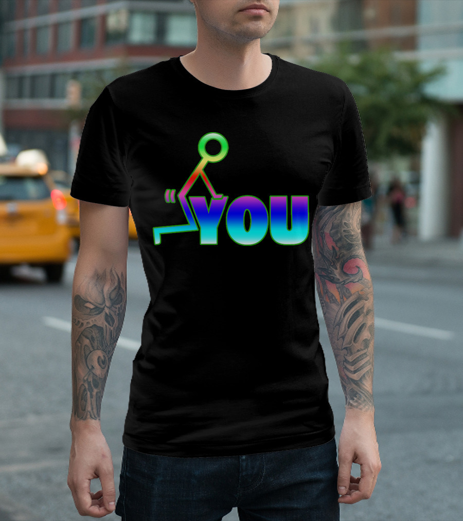 Stick Figure You Rainbow Gradient T-Shirt