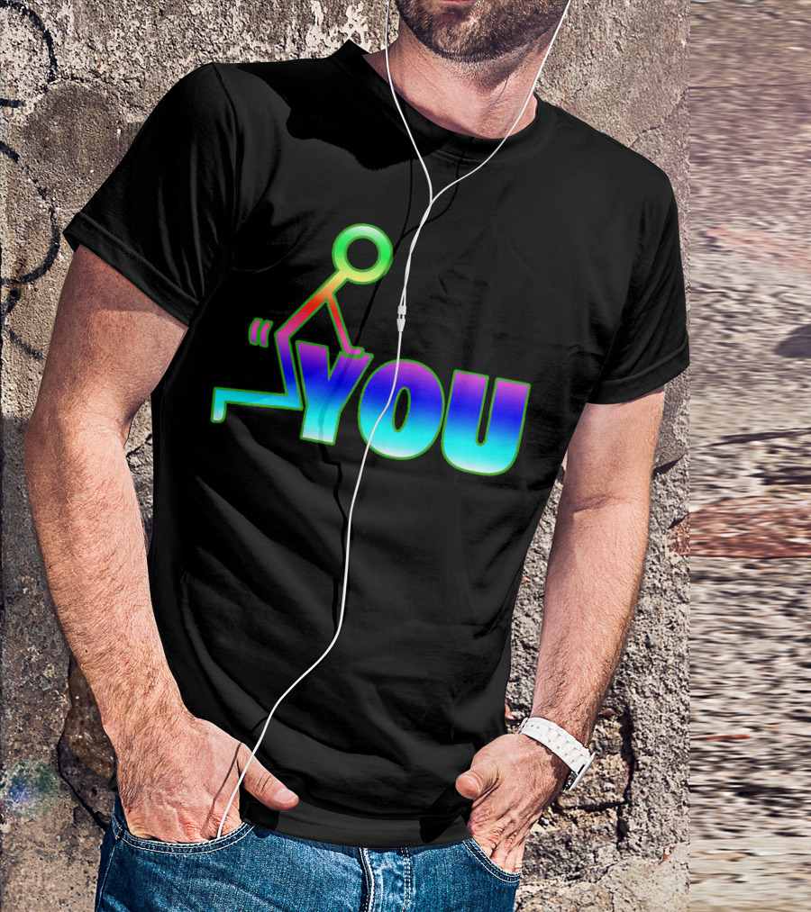 Stick Figure You Rainbow Gradient T-Shirt