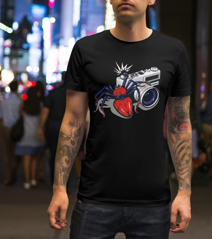 Spider Camera Parker T-Shirt