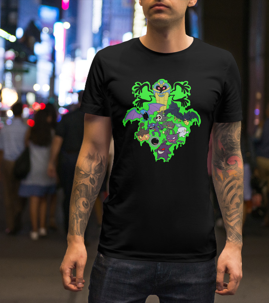 Spook Troop Ghost-Type Pokemon Halloween Spirit Gathering T-Shirt