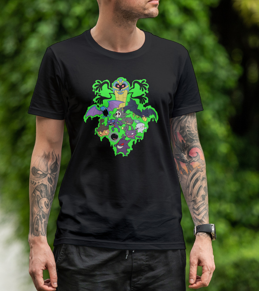 Spook Troop Ghost-Type Pokemon Halloween Spirit Gathering T-Shirt
