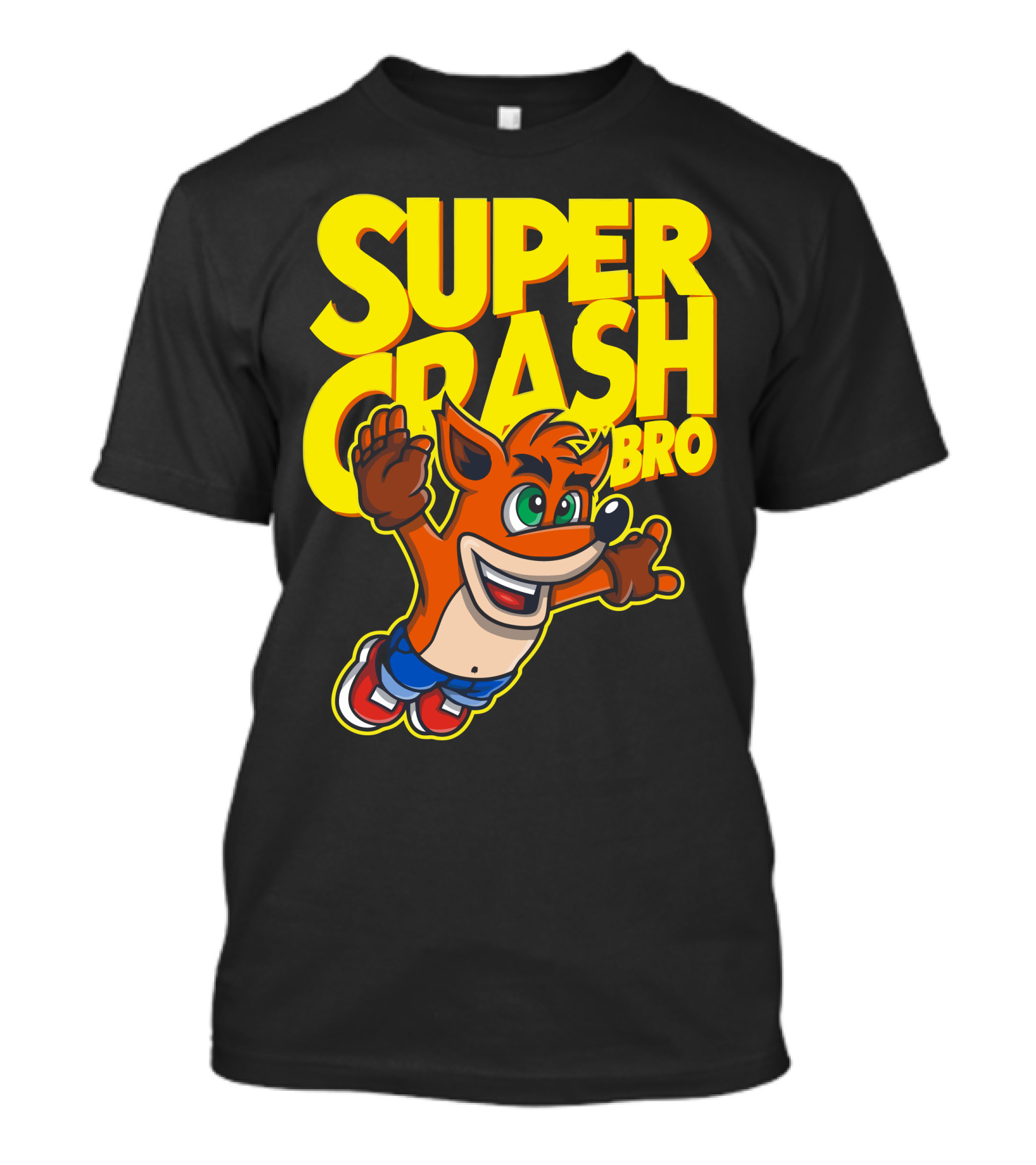 Super Crash Bro Video Game Crossover Character Mashup T-Shirt