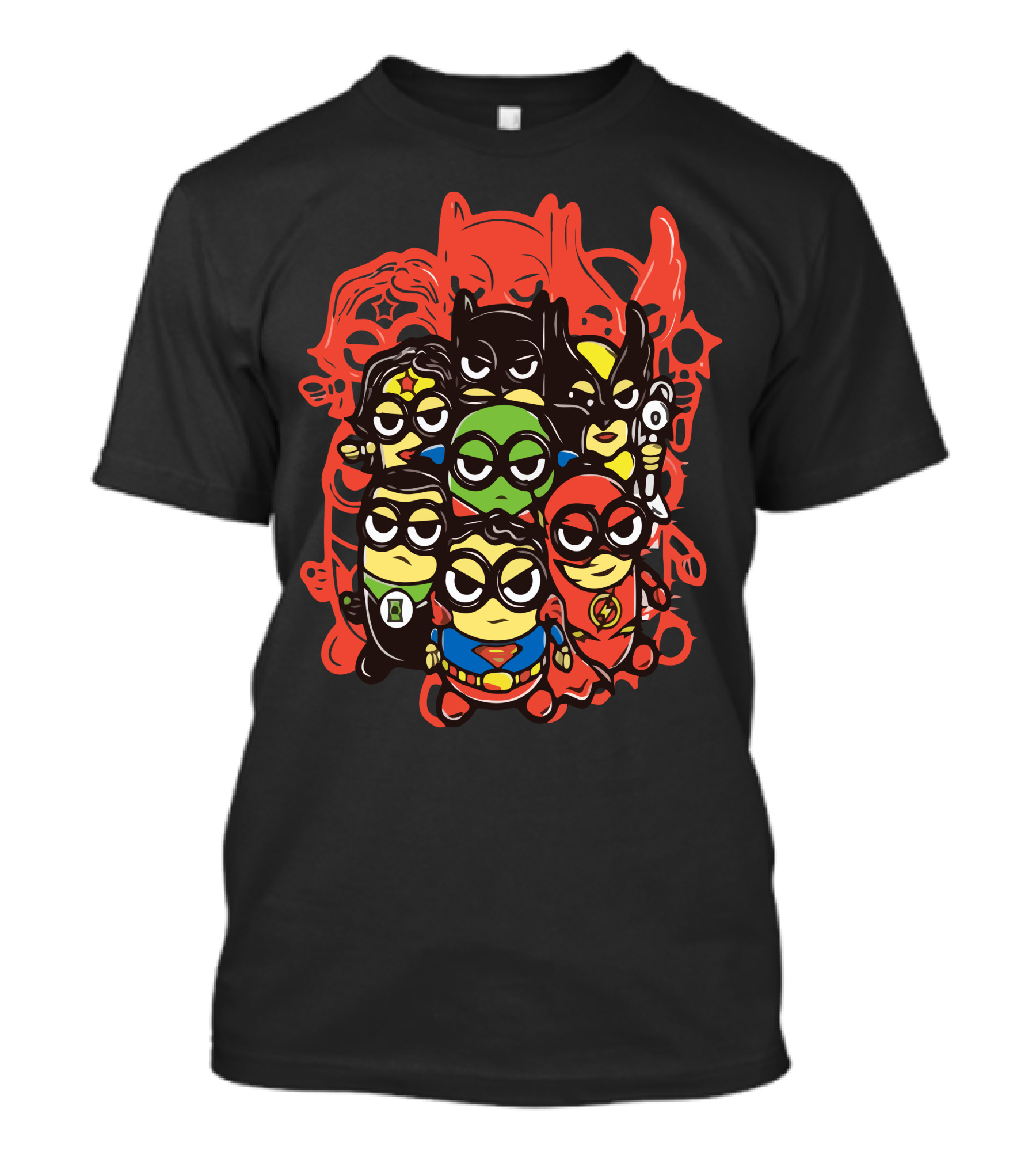 Super Hero Minions Batman Superman Flash Lantern Wolverine Crossover Blanc T-Shirt
