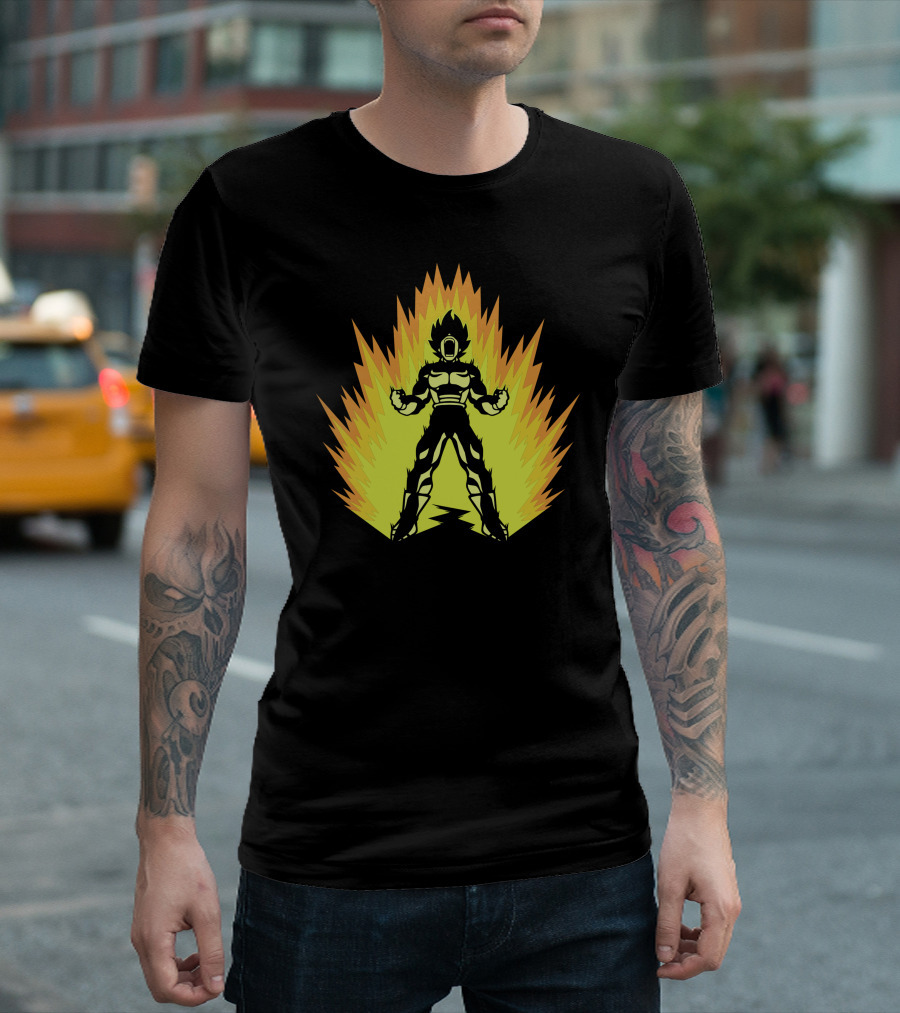 Super Power Up Saiyan Transformation Iconic Energy Burst T-Shirt