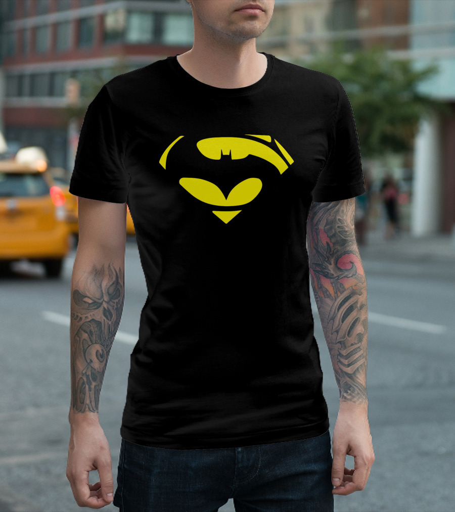 Superbat Superman Batman Logo Crossover Emblem T-Shirt