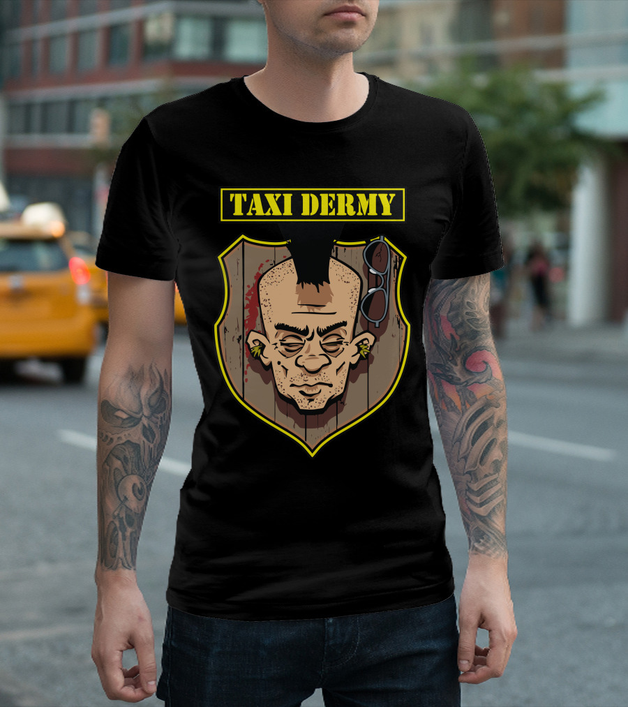 TAXI DERMY Mohawk Punk Shield Badge T-Shirt