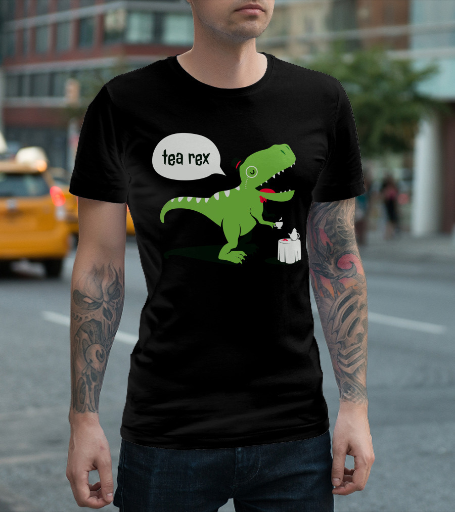 Tea Rex Dinosaur With Teacup And Top Hat T-Shirt