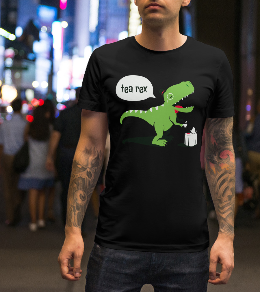 Tea Rex Dinosaur With Teacup And Top Hat T-Shirt
