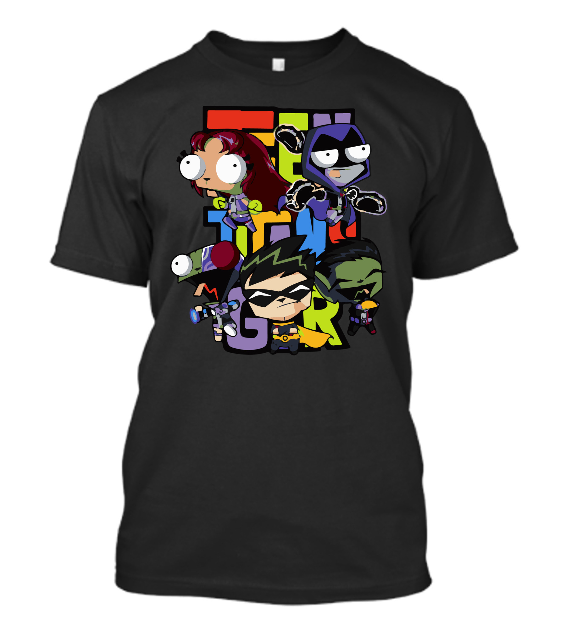 Teen Titans Cartoon Heroes Starfire Robin Raven Cyborg Beast Boy T-Shirt