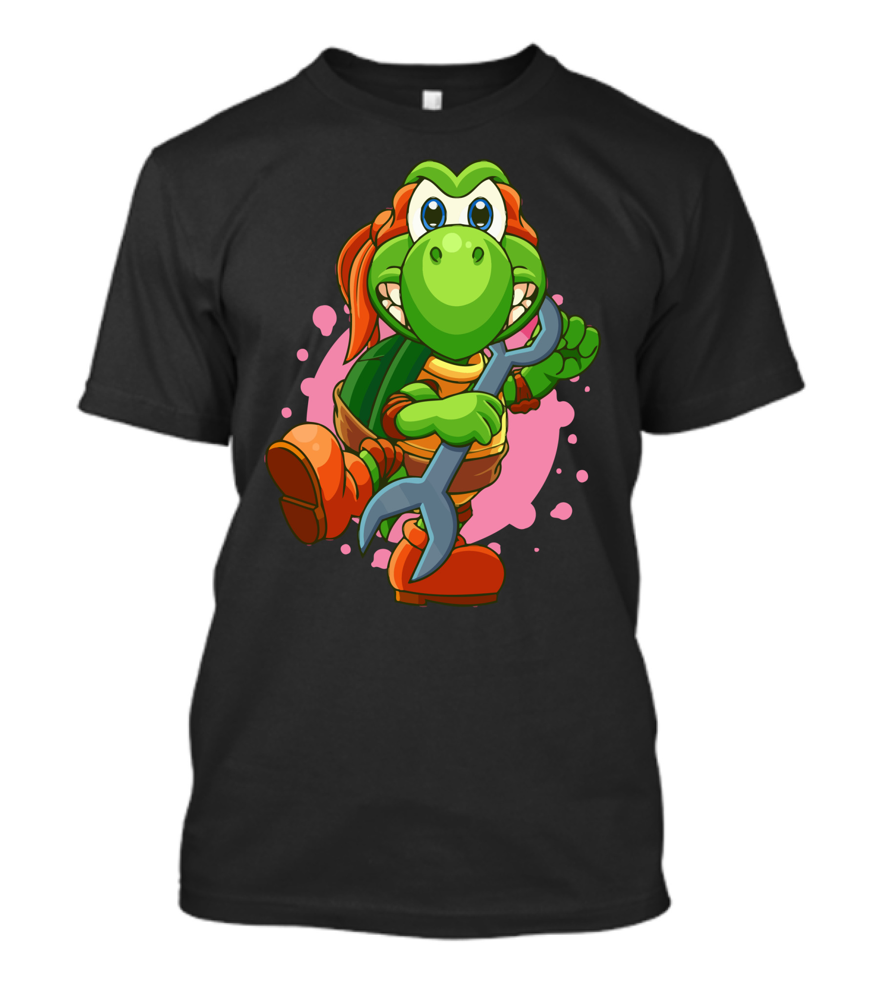 Teenage Mutant Ninja Koopa Mikey Crossover Character With Wrench T-Shirt
