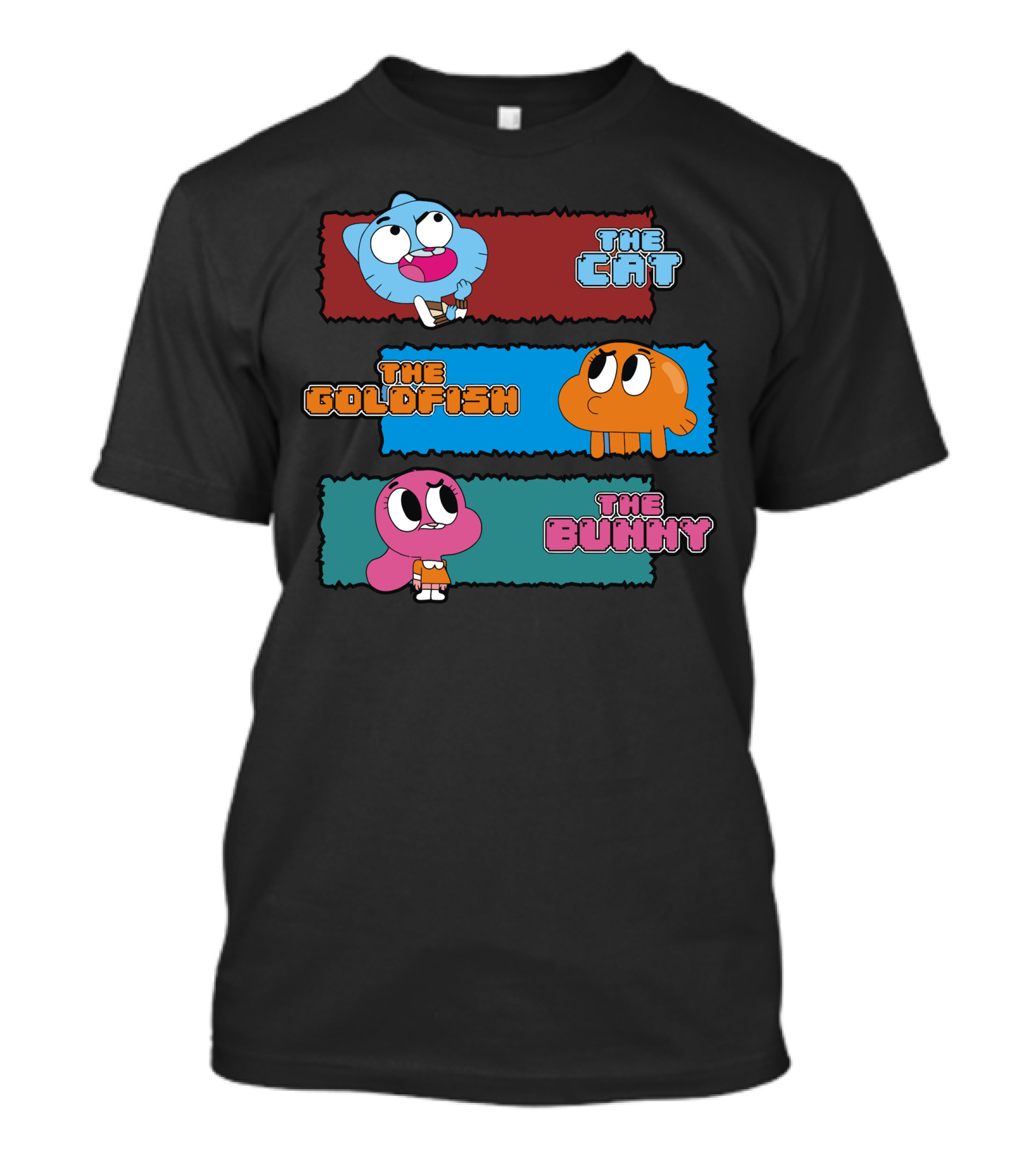 The Cat The Goldfish And The Bunny The Amazing World Of Gumball Characters T-Shirt