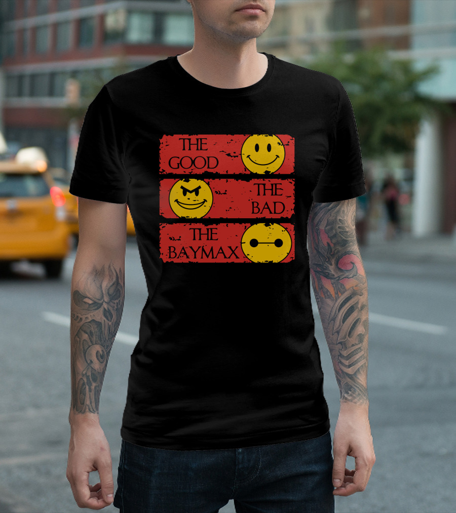 The Good The Bad The Baymax Smiley Faces T-Shirt