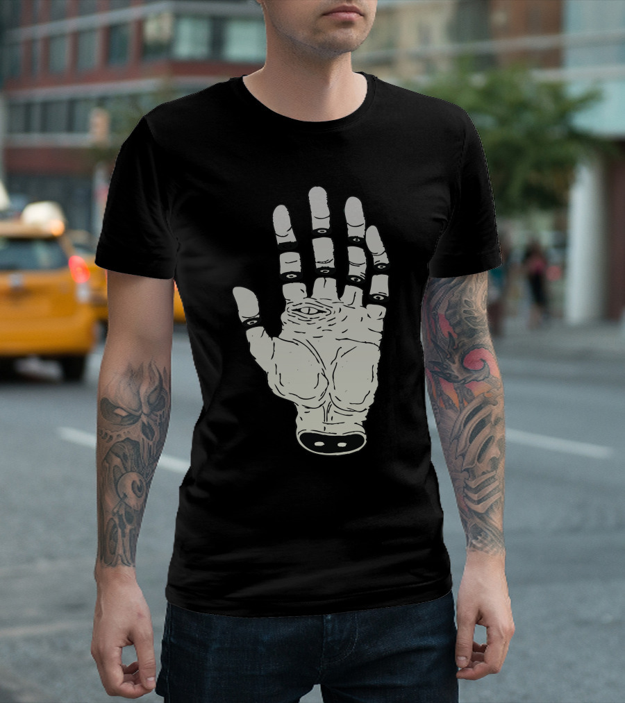 The Hand Of Destiny Eye Symbol in Palm T-Shirt