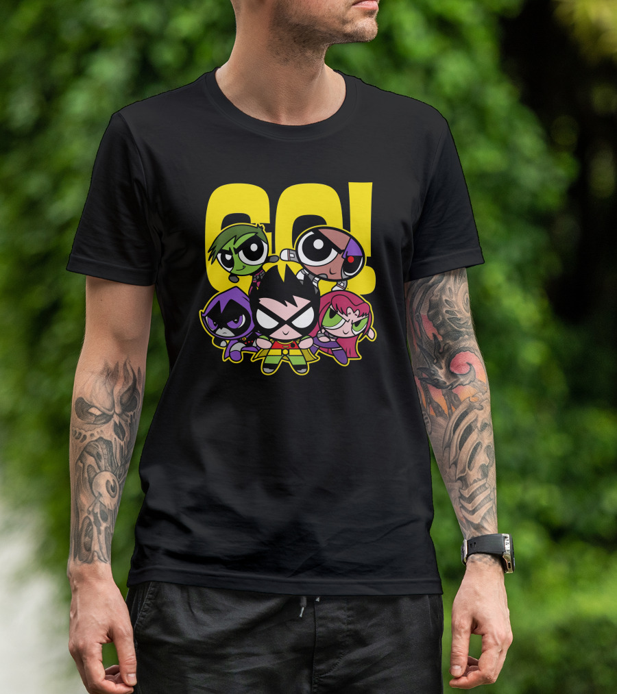 Powerpuff Titans Go Crossover With Cartoon Heroes T-Shirt