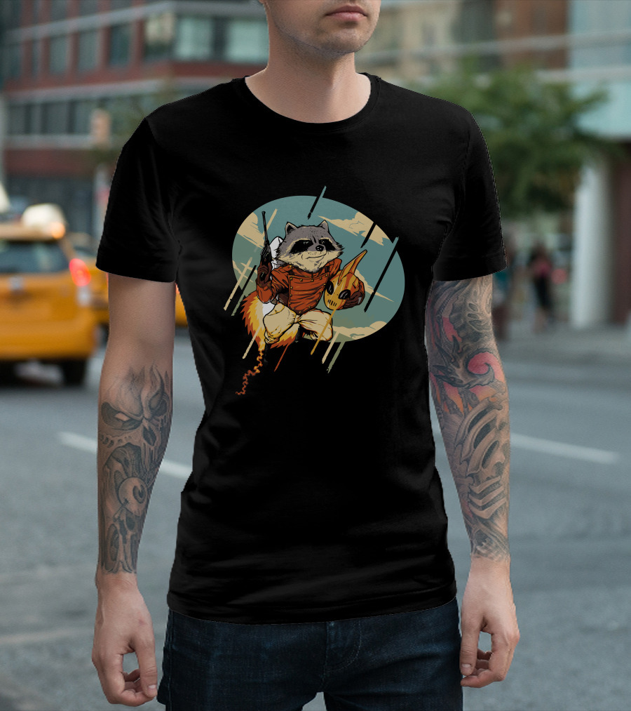 The Raccoonateer Rocket Pack Adventure T-Shirt