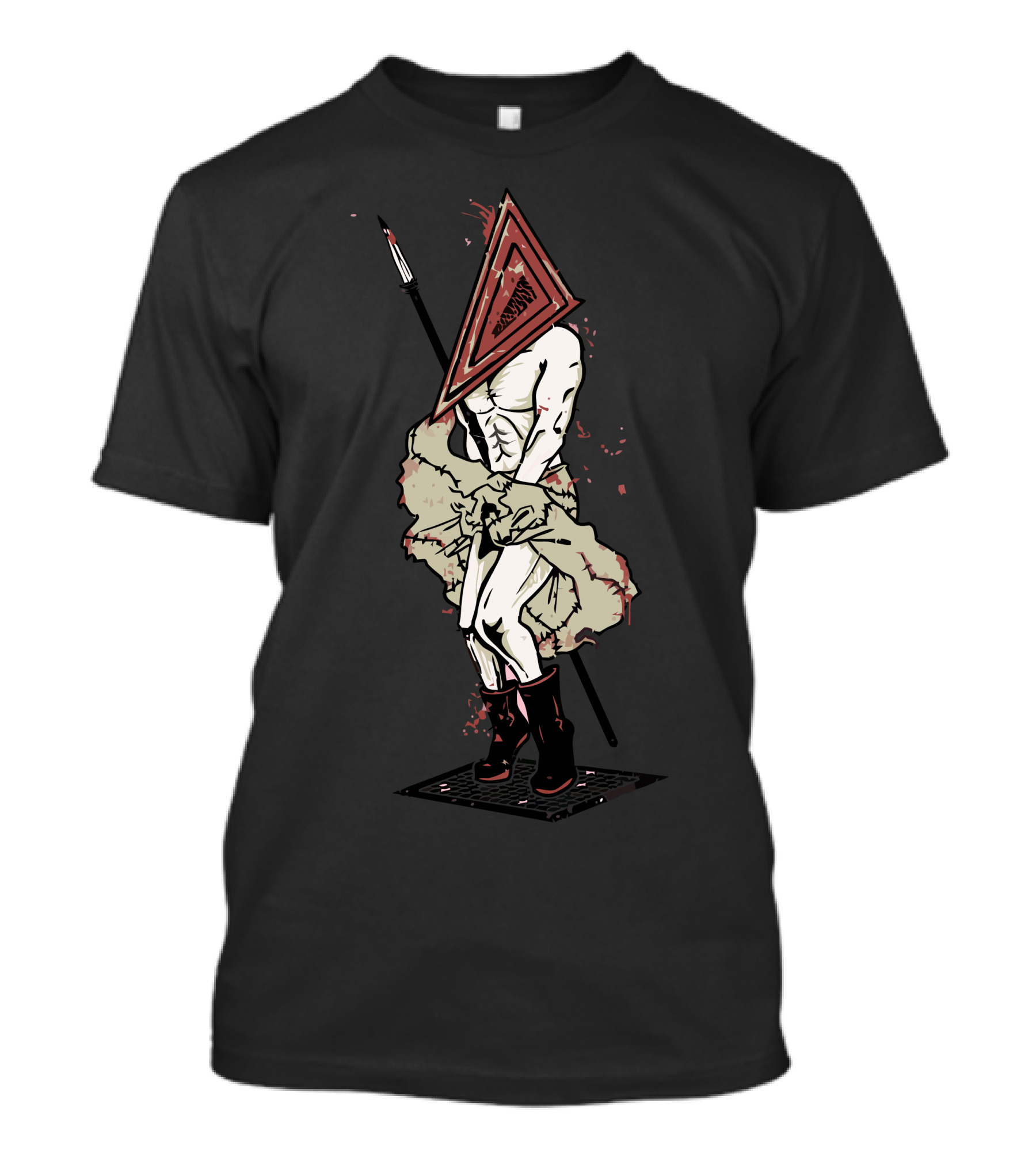 The Silent Itch Pyramid Gory Triangle Head Masked Creature T-Shirt