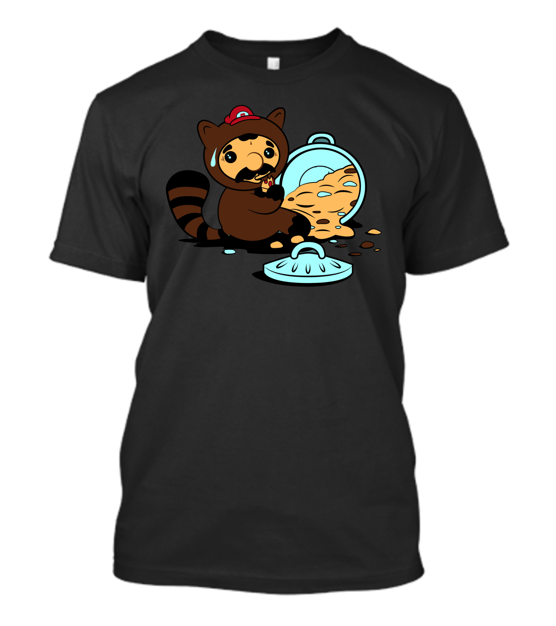 The Tanooki Truth Trash Can Surprise Raccoon In Cap Eating Cookies T-Shirt