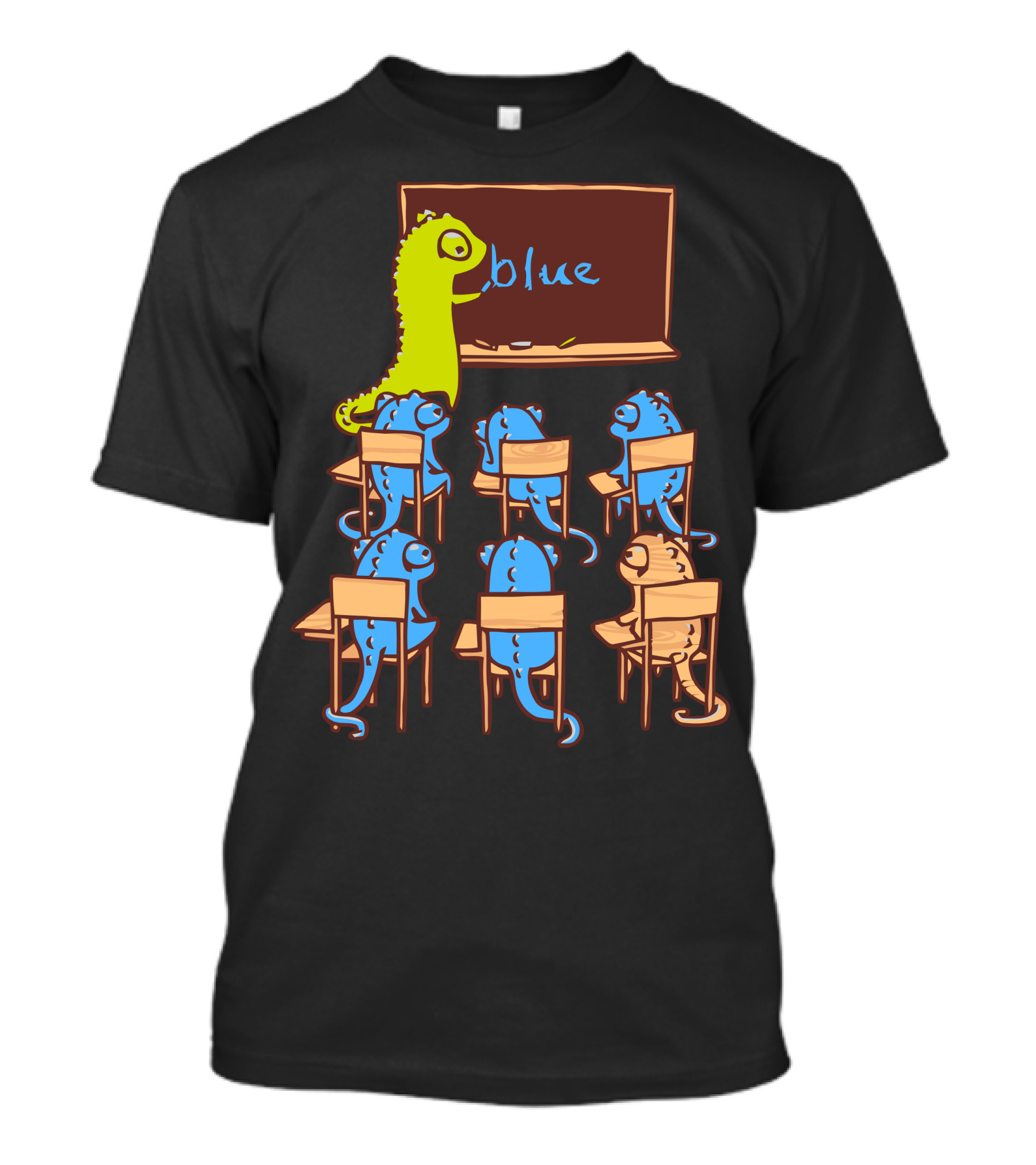 Maybe She WonT Notice Classroom Lesson Blue Lizard Chameleon T-Shirt