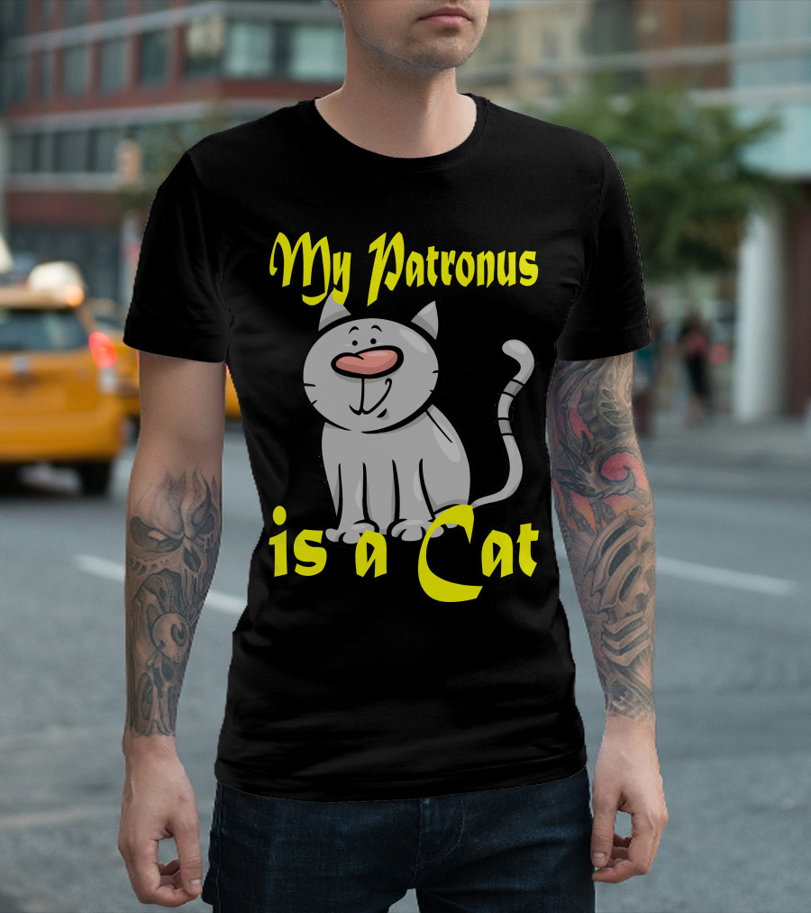 My Patronus Is A Cat Funny Cartoon T-Shirt