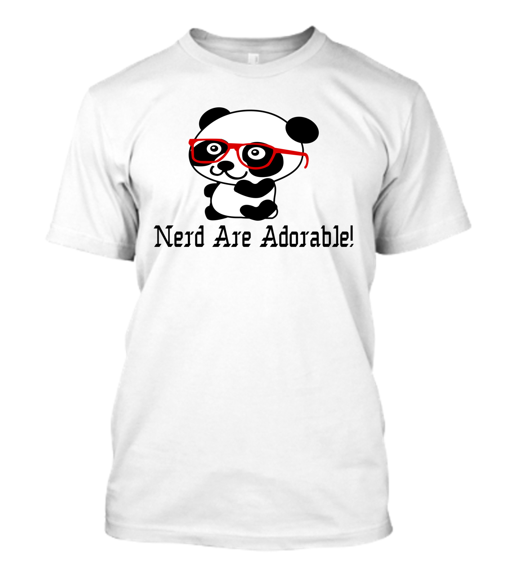 Nerds Are Adorable Cute Panda With Red Nerd Glasses T-Shirt