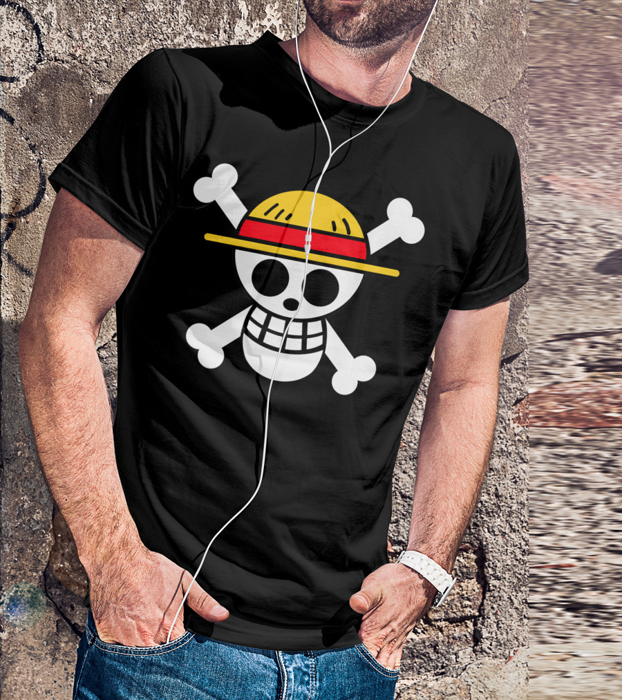 One Piece Anime Straw Hat Jolly Roger Skull And Crossbones T-Shirt