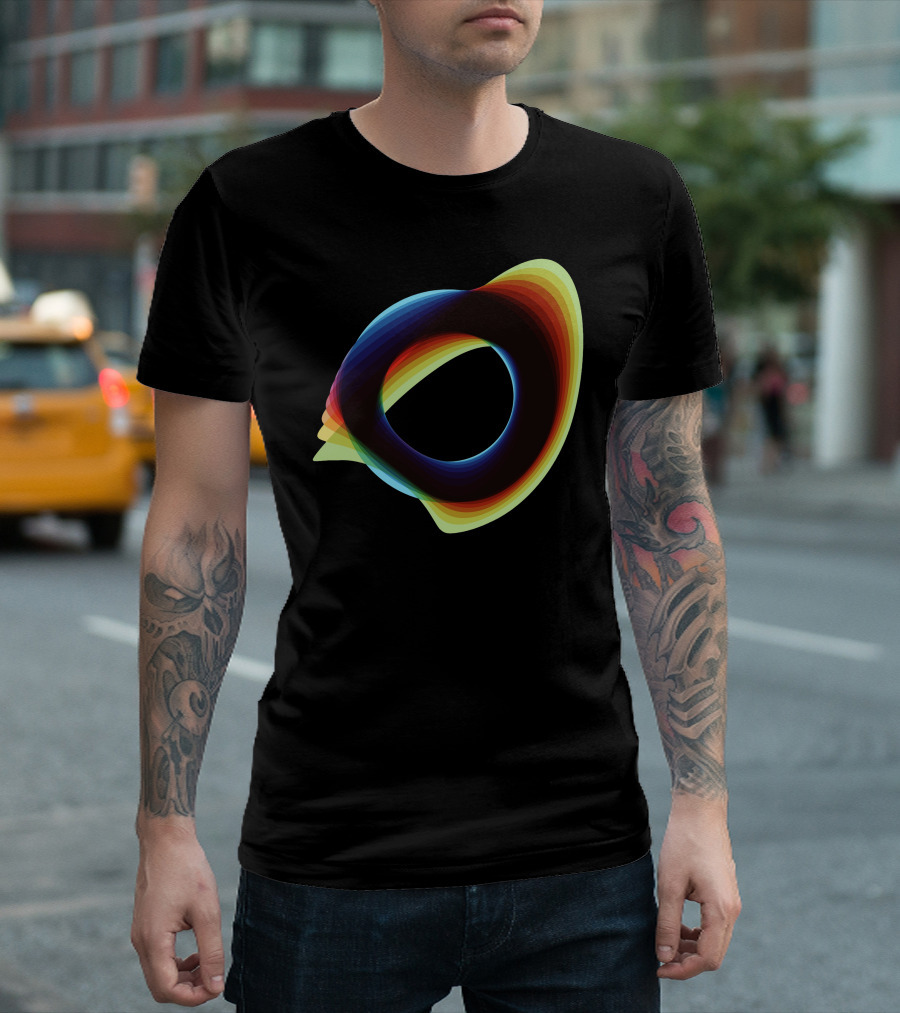 Orbital Wonky Style Gradient Spectrum T-Shirt