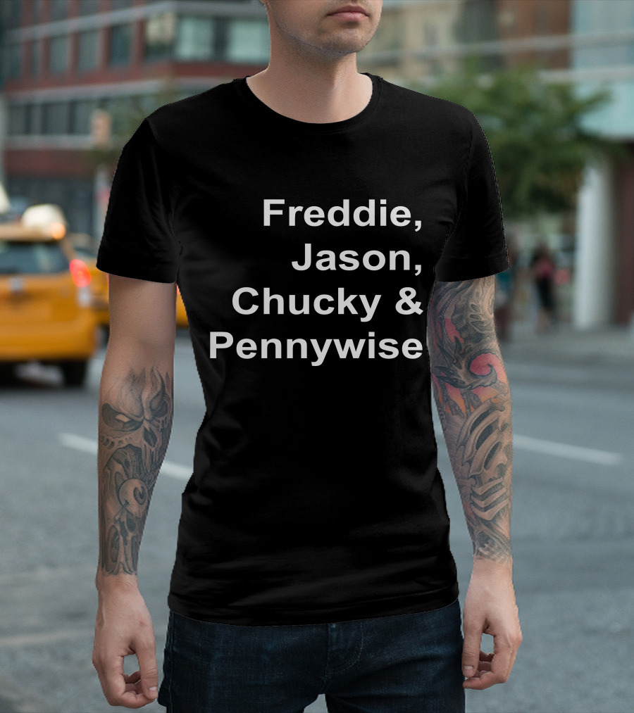 Freddie Jason Chucky Pennywise Horror Characters T-Shirt