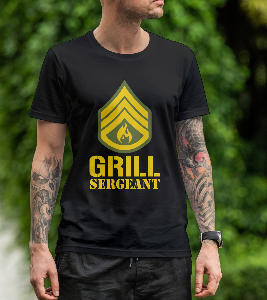 Grill Sergeant Military Flame Badge T-Shirt