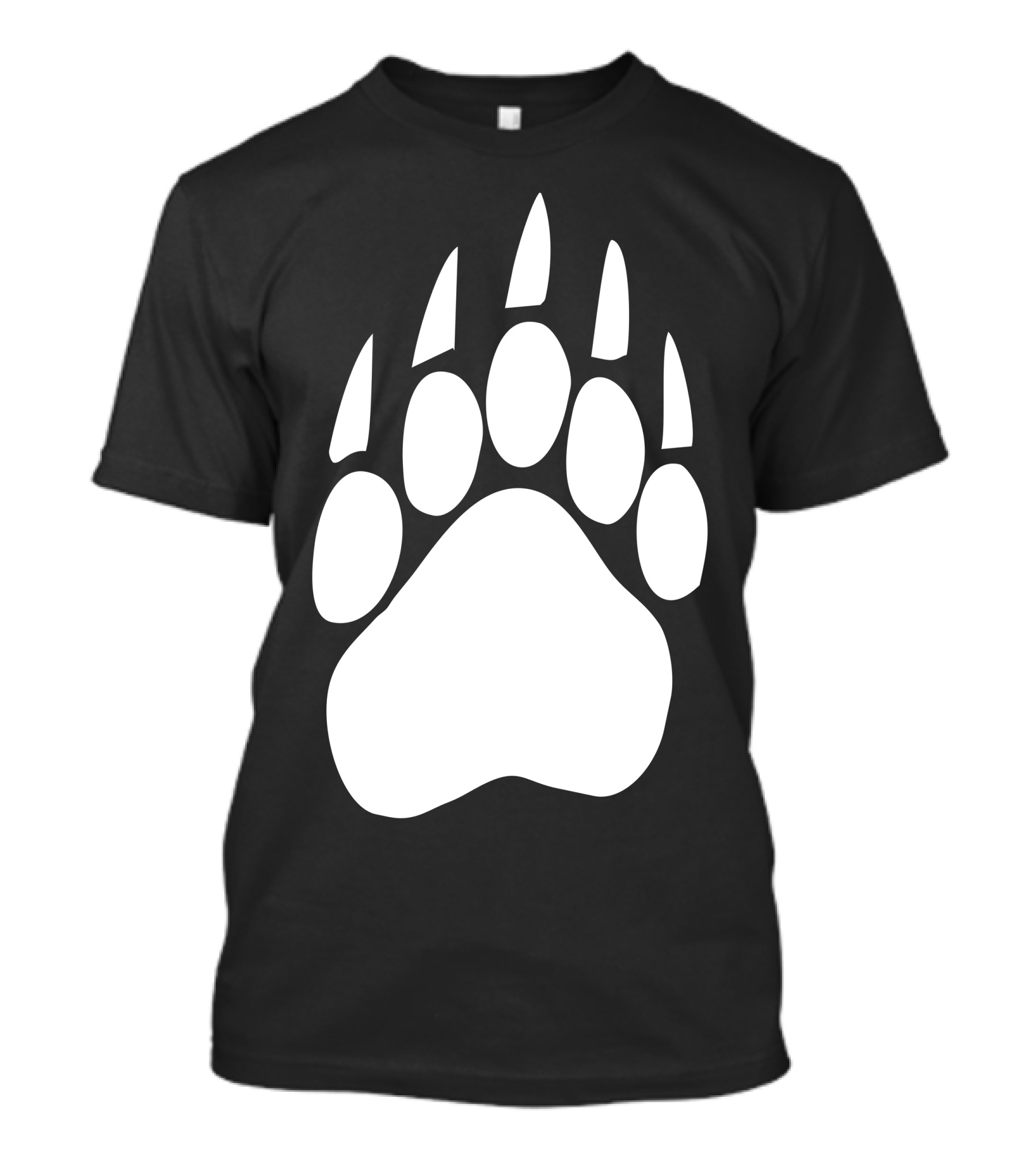 Large Bear Paw Print Crew Neck T-Shirt