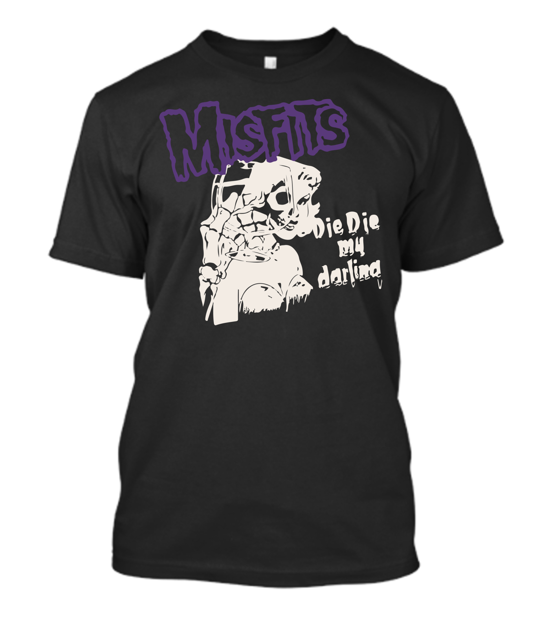 Misfits Die Die My Darling Purple Text Skull Woman T-Shirt