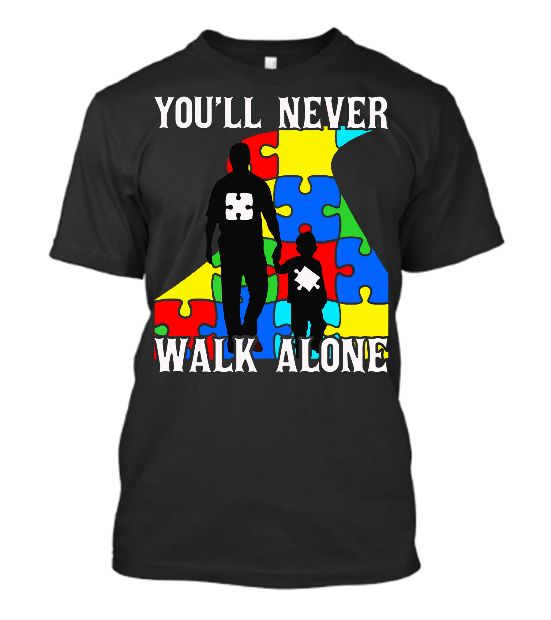 You'll Never Walk Alone Father And Son Puzzle Pieces T-Shirt