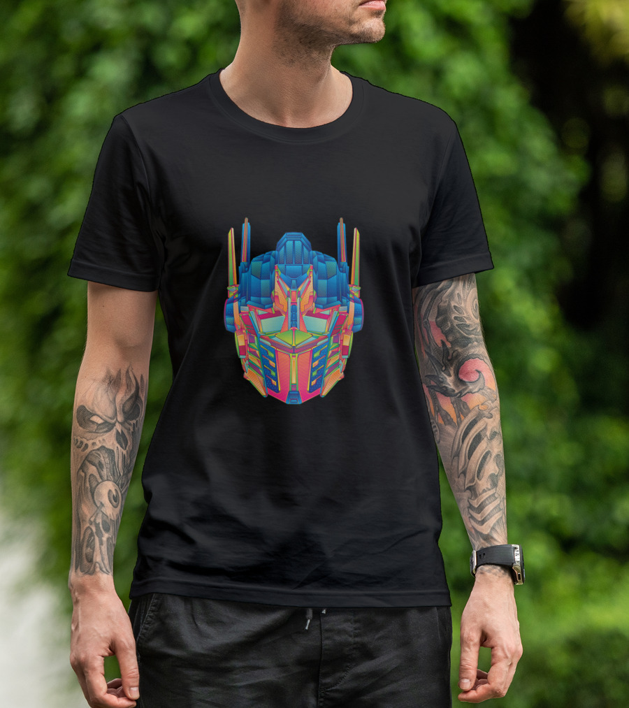 Optimus Prime Vibrant Pop Art Style Head T-Shirt