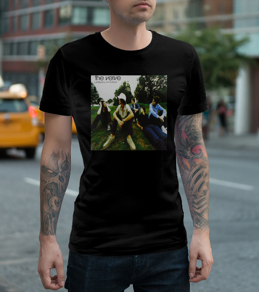The Verve Urban Hymns Album Cover Group Outdoor Scene T-Shirt