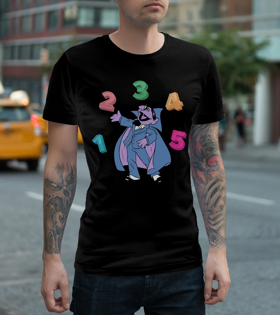 Count Von Count With Colorful Numbers 1 2 3 4 5 T-Shirt