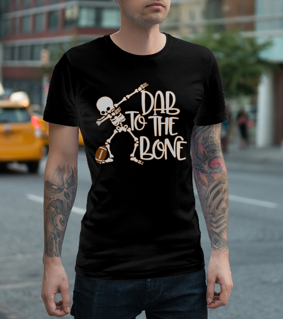 Skeleton Dab To The Bone Football T-Shirt