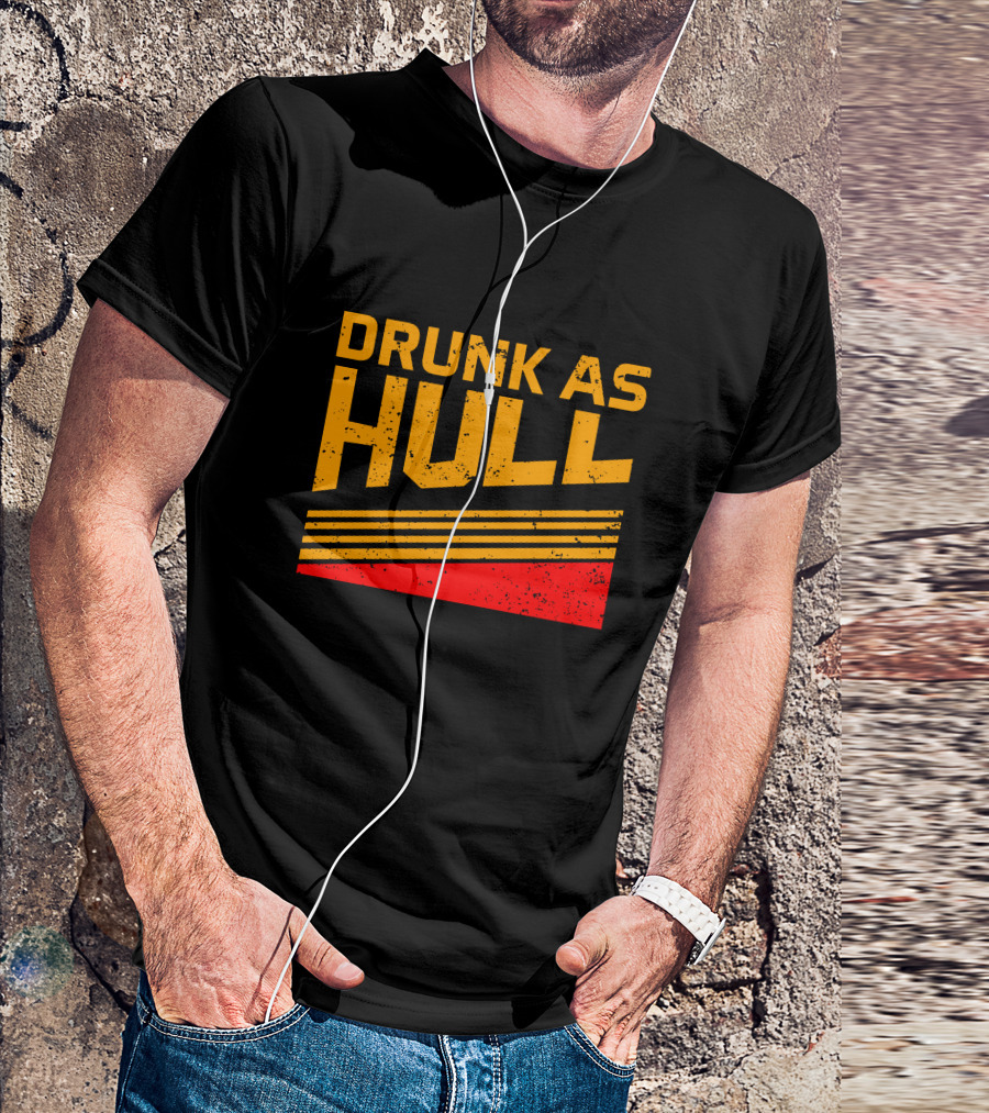 Drunk As Hull Retro Style Sports T-Shirt