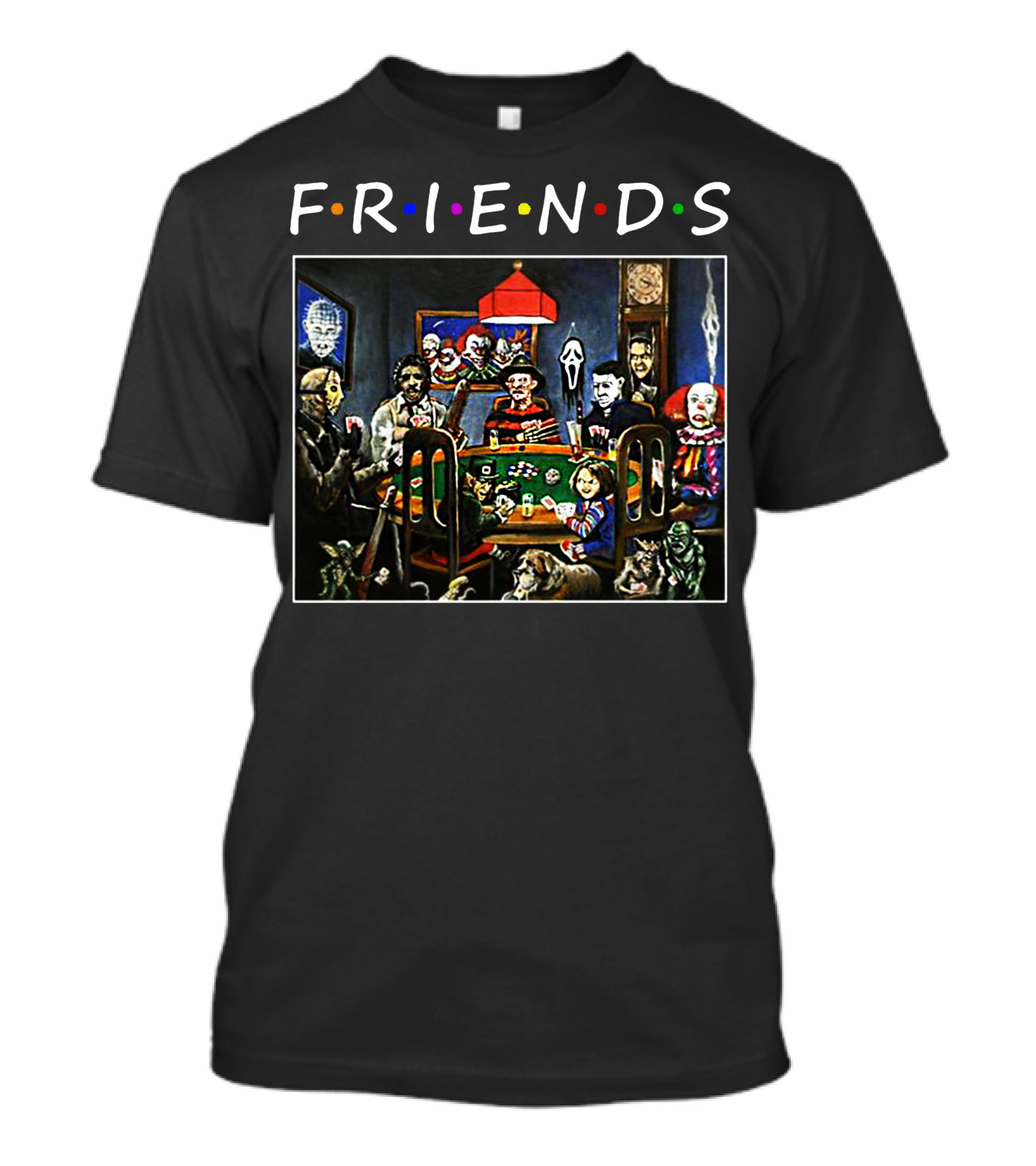 FRIENDS Horror Icons Playing Card Halloween T-Shirt