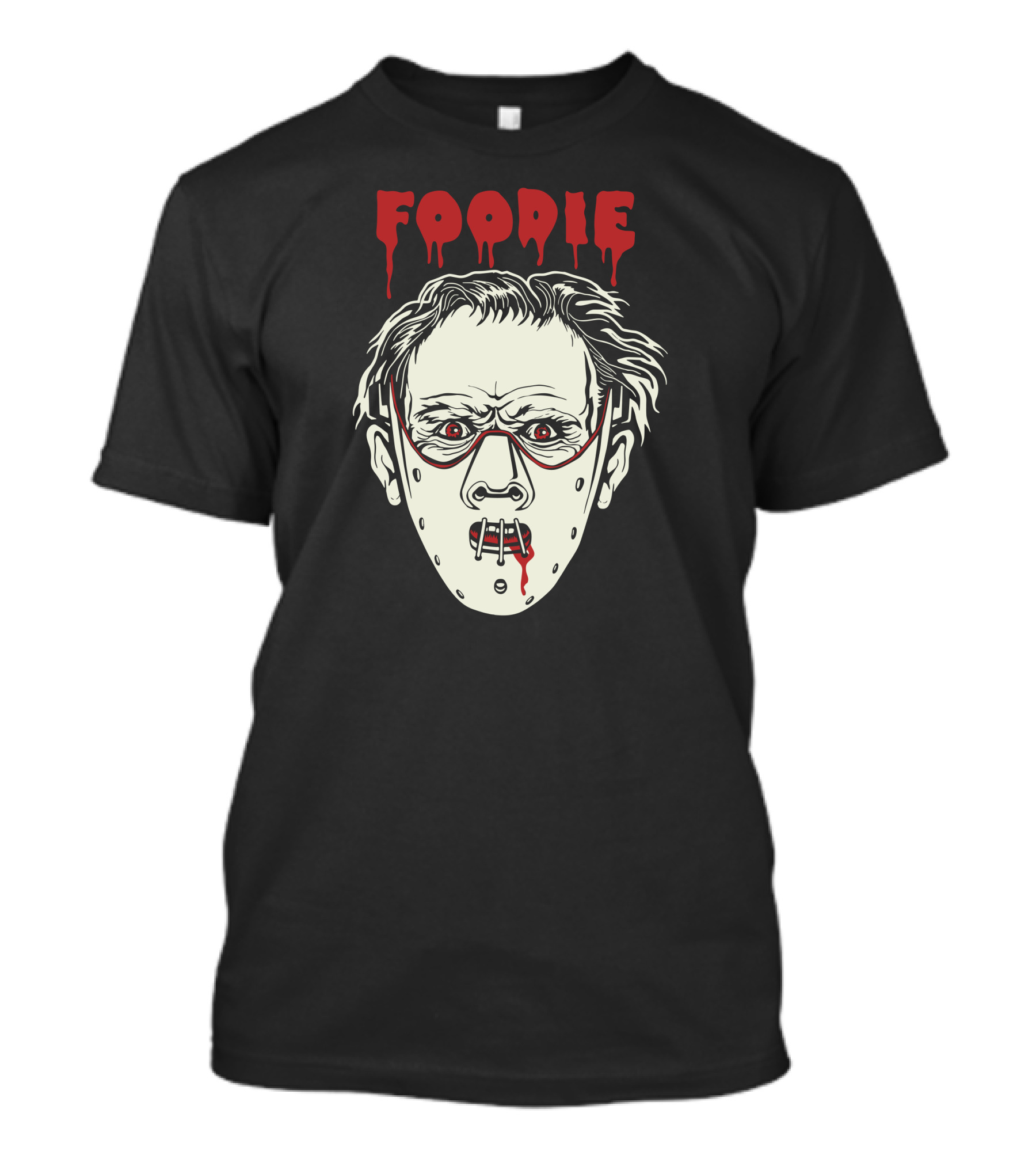 Foodie Horror Mask Design With Bloody Typeface T-Shirt