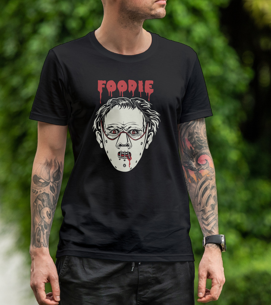 Foodie Horror Mask Design With Bloody Typeface T-Shirt
