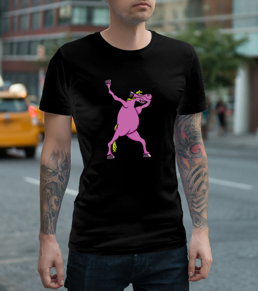 Horse Dabbing Pink Pose T-Shirt