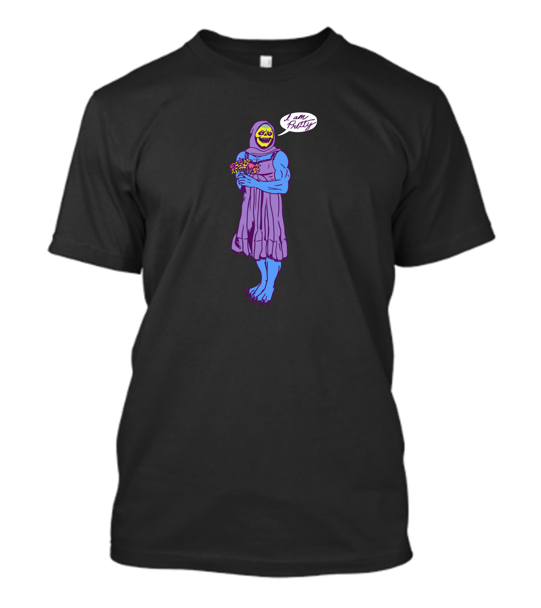I Am Pretty Skeletor In Dress Holding Flowers T-Shirt