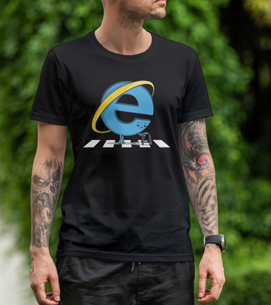 Internet Explorer Walking Frame Zebra Crossing T-Shirt