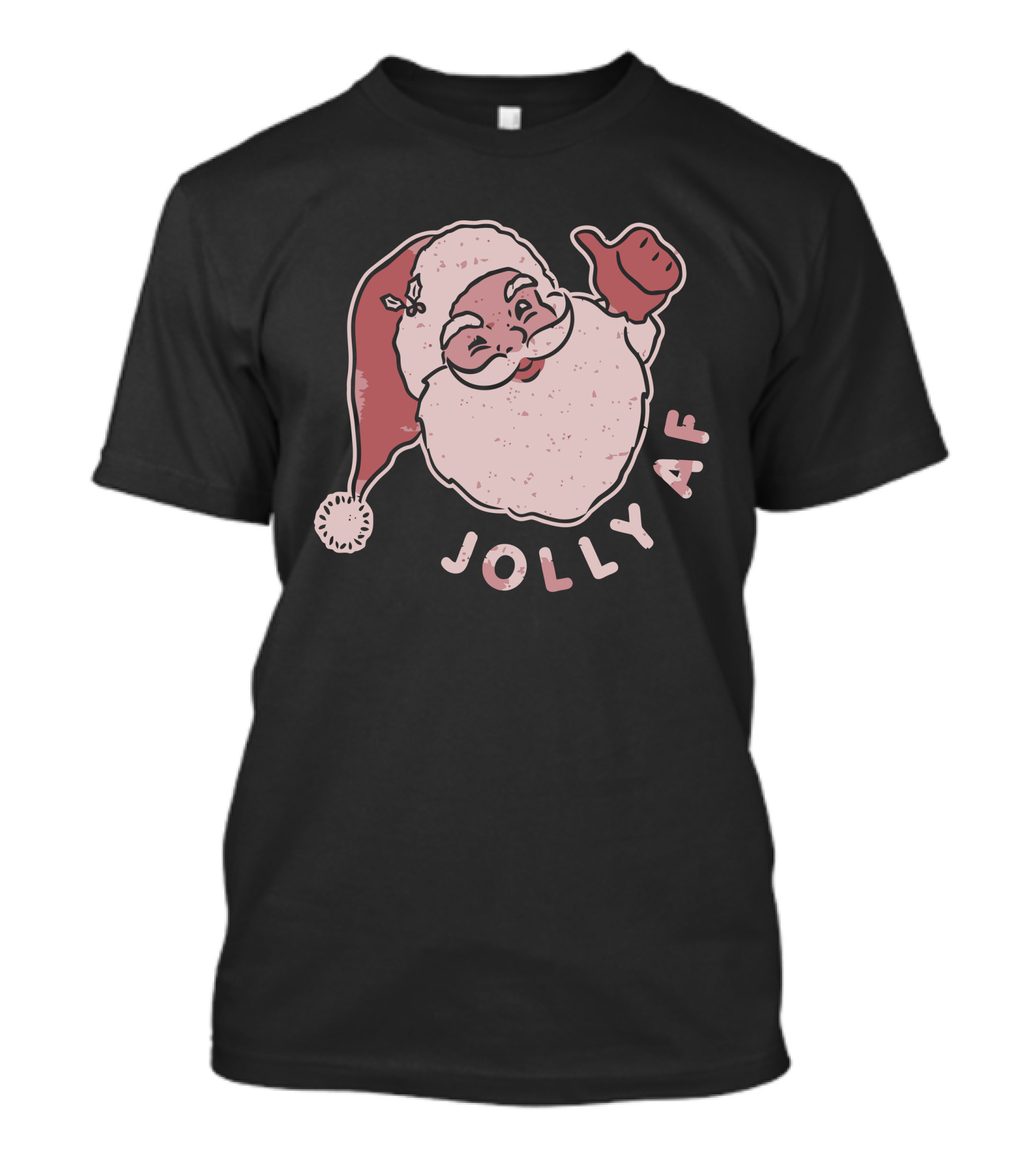 Jolly AF Santa Claus Winking With Thumbs Up T-Shirt