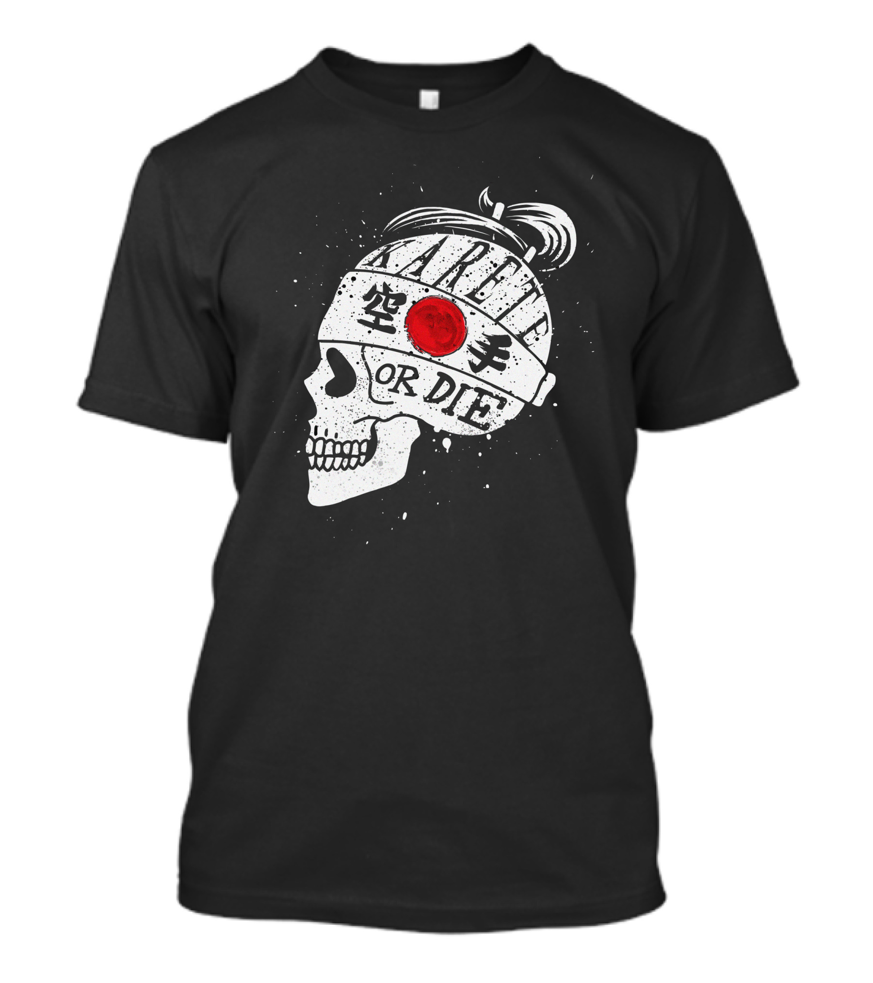 Karete Skull Karate Or Die Japanese Flag Headband T-Shirt