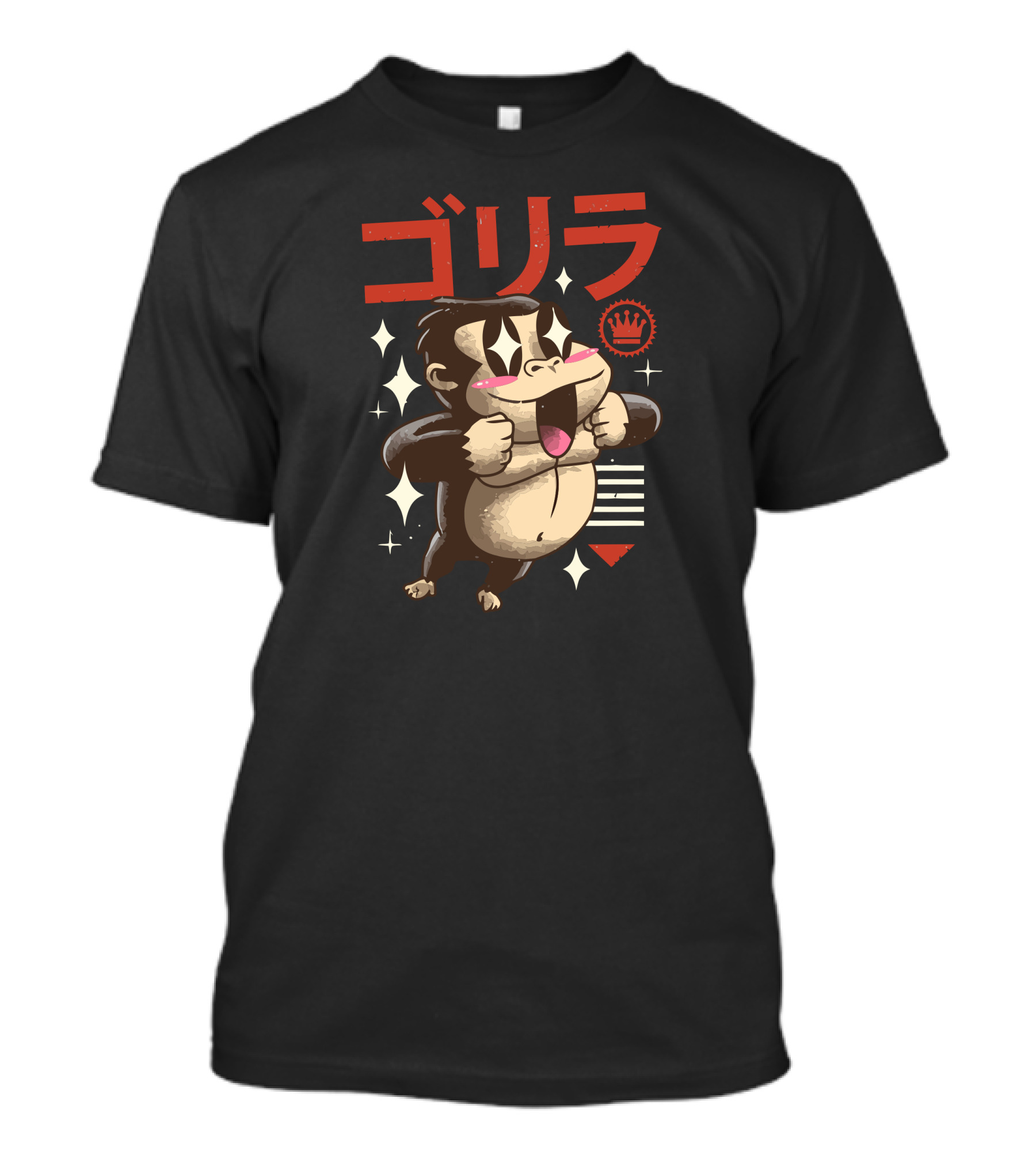 Kawaii Gorilla New ゴリラ Crown Stars T-Shirt