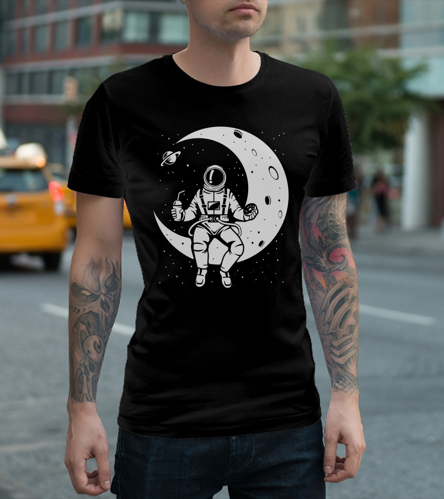 Launch Break Astronaut Moon Donut Planet T-Shirt