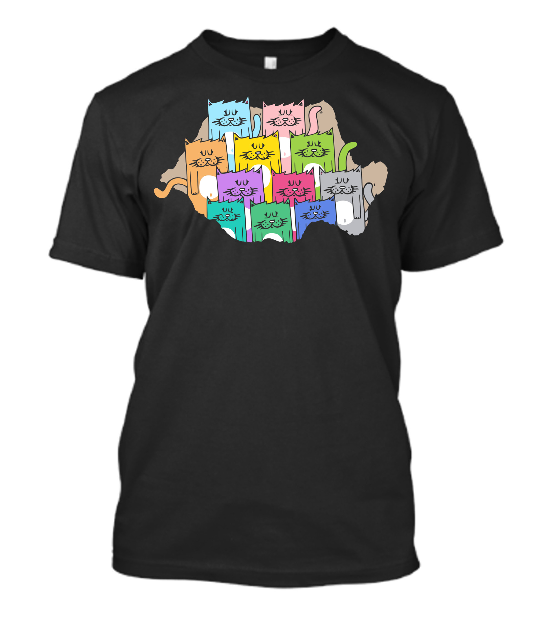 Meow Mania The Land Of Colorful Cats T-Shirt